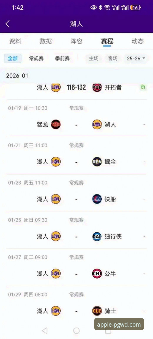 湖人锁定季后赛席位，PG问鼎用户如何通过苹果版同步追踪赛事数据？